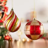 Enfeite de Natal Bola decorada 10cm