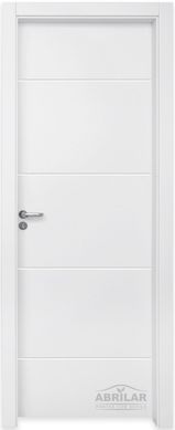Porta Montada de Giro Frisada Madeira Colmeia Branco UV Acabado Esquerda 214x77x10cm PS02 Batente Regulvel10 a16cm