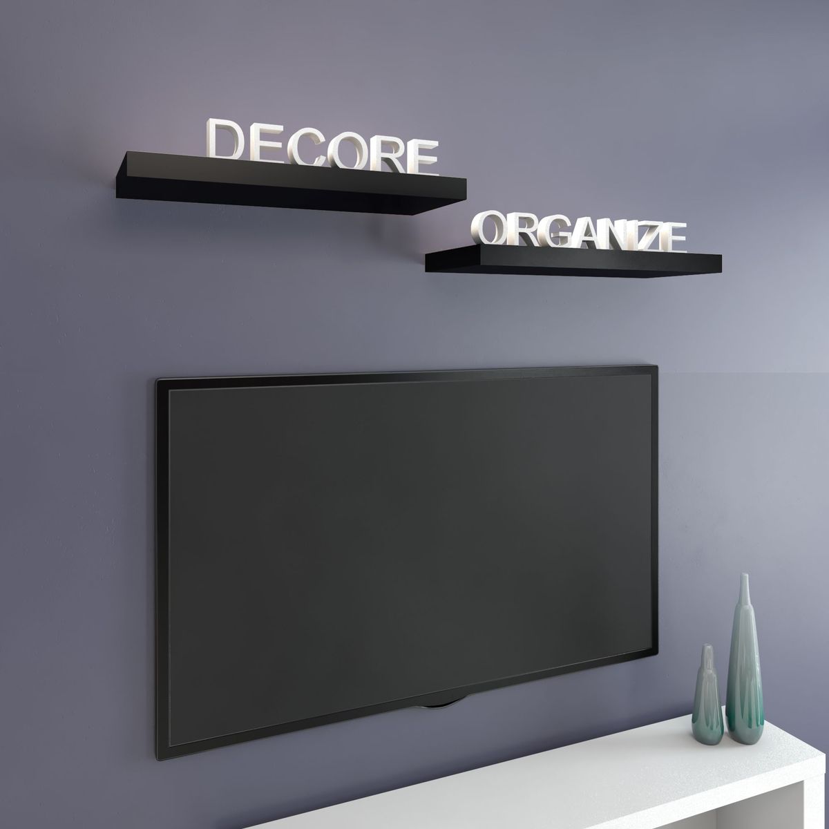 Prateleira com Suporte 20X40X4,0 Preta, marca Multivisão - Foto 2