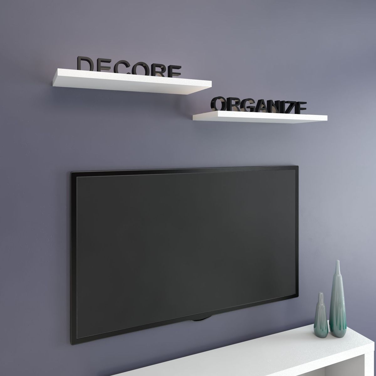 Prateleira de Madeira MDP Branca Com Suporte Invisivel 60x20X2,5cm Multivisão, marca Multivisão - Foto 2
