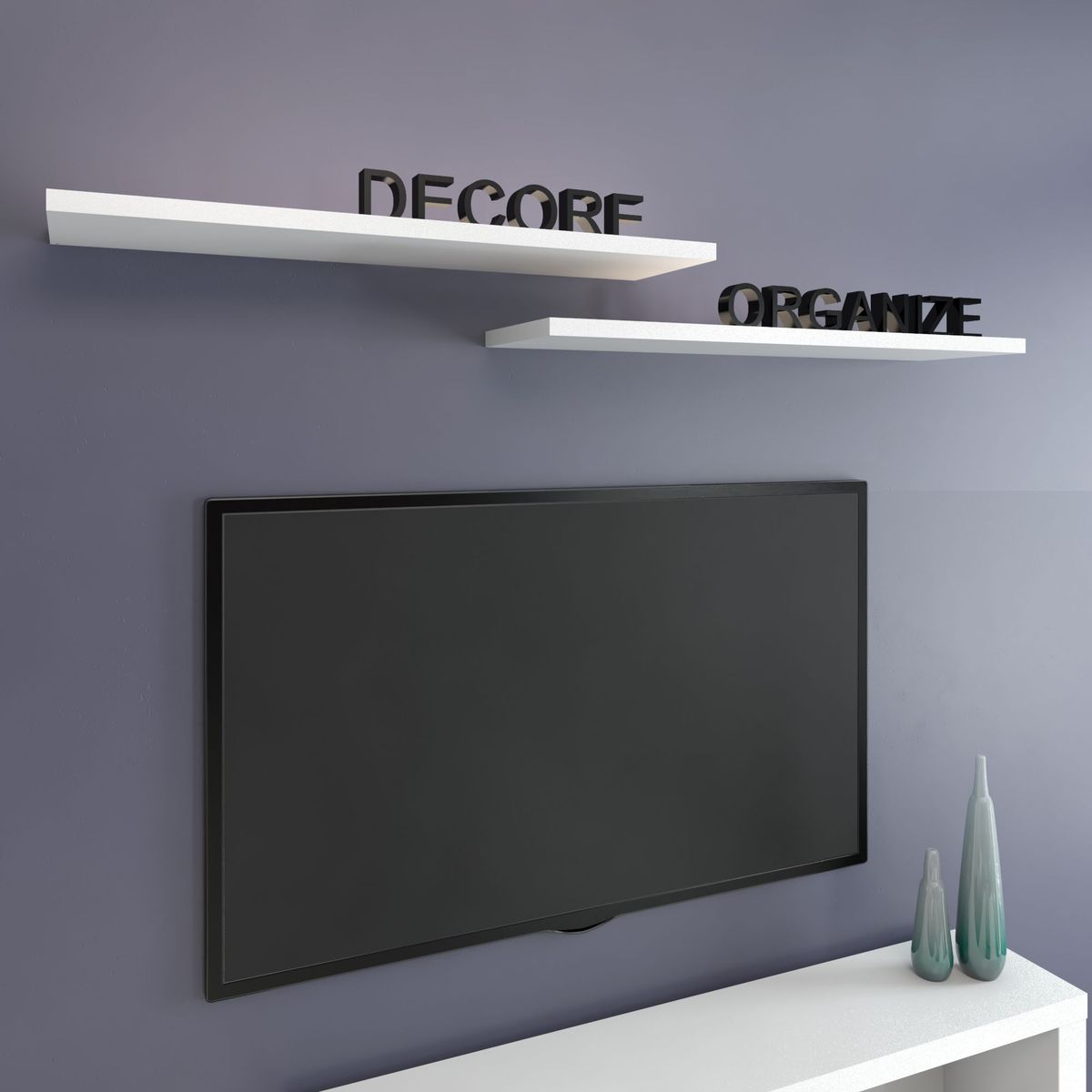 Prateleira de Madeira MDP Branca Com Suporte Invisivel 80x20X2,5cm Multivisão, marca Multivisão - Foto 2