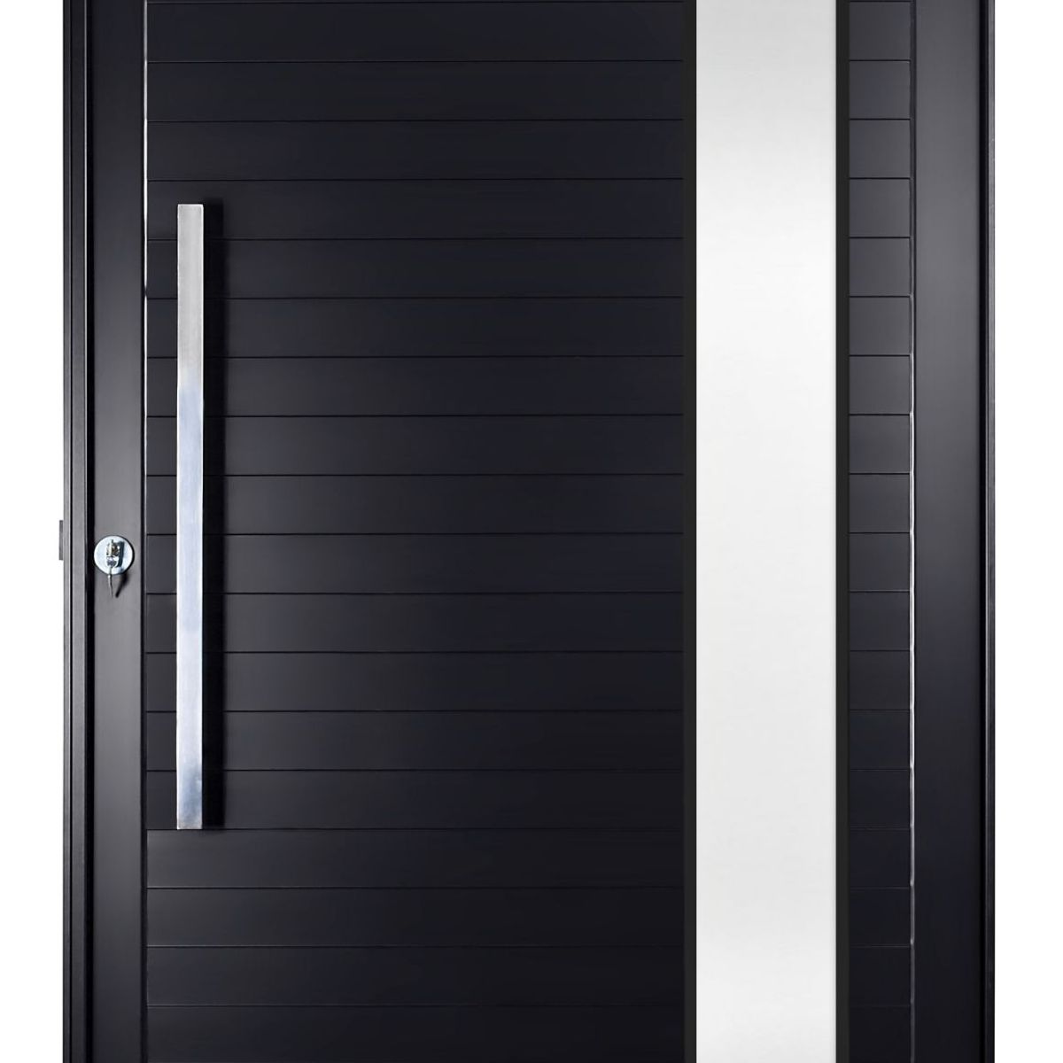 Porta Pivotante e Visor Alumínio Preto Direita 220x120x8,6cm Topsul, marca Esquadrisul - Foto Principal