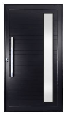 Porta Pivotante e Visor Alumnio Preto Direita 220x120x8,6cm Topsul