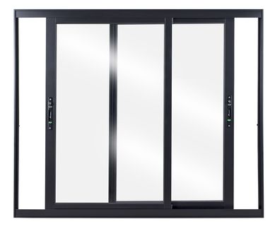 Janela de Correr Alumnio Preto 2 Folhas Mveis 120x120x8,6cm Topsul