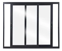 Janela de Correr Alumínio Preto 2 Folhas Móveis 100x120x8,6cm Topsul