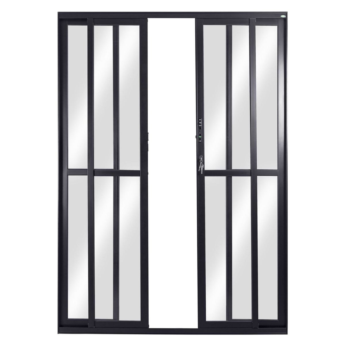 Porta de Correr Alumínio Preto 4 Folhas Central 210x200x12cm Topsul, marca Esquadrisul - Foto Principal