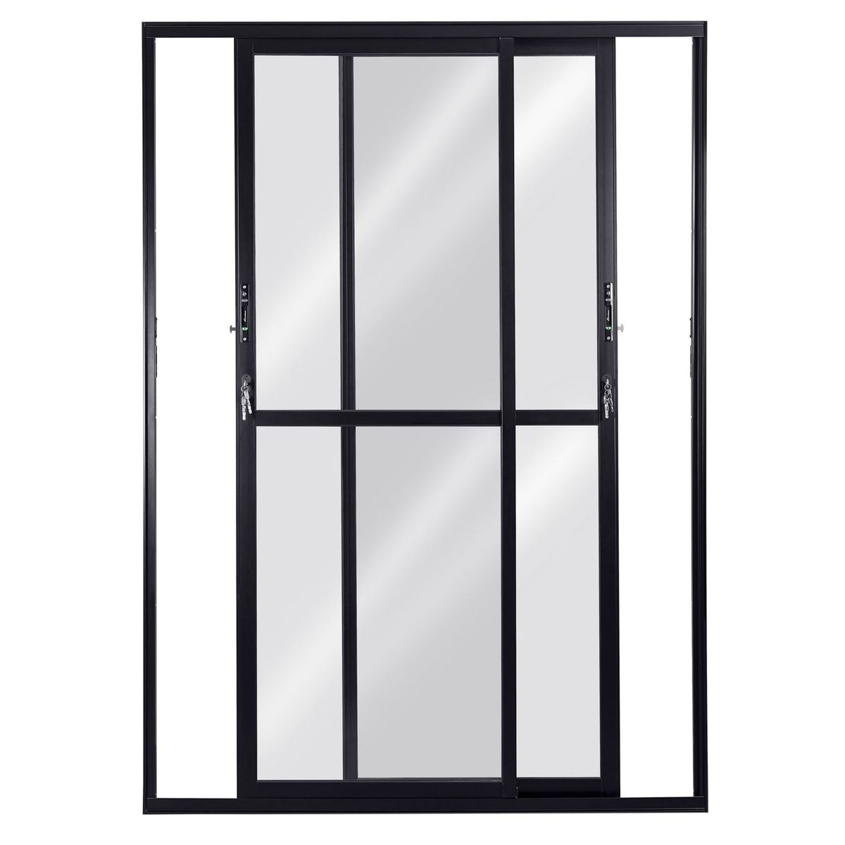 Porta de Correr Alumínio Preto 2 Folhas Móveis 210x150x8,6cm Topsul, marca Esquadrisul - Foto Principal