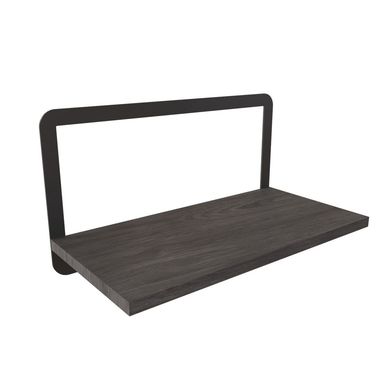 Prateleira Madeira e Metal com Suporte 40X20cm Preta