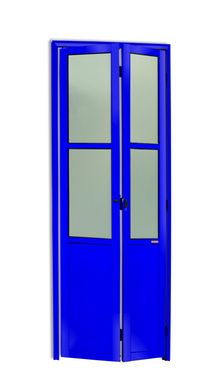 Porta Camaro e Vidro Alumnio Azul 2 Folhas Esquerda 210x60x4,6cm L.25