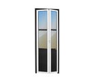 Porta Camarão e Vidro Alumínio Mix Preto 2 Folhas Esquerda 210x60x4,6cm L.25