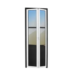 Porta Camarão e Vidro Alumínio Mix Preto 2 Folhas Esquerda 210x60x4,6cm L.25