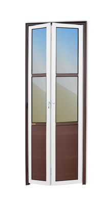 Porta Camaro e Vidro Alumnio Mix Corten 2 Folhas Direita 210x60x4,6cm L.25