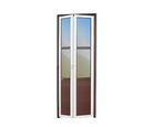 Porta Camarão e Vidro Alumínio Mix Corten 2 Folhas Direita 210x60x4,6cm L.25