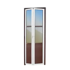 Porta Camarão e Vidro Alumínio Mix Corten 2 Folhas Direita 210x60x4,6cm L.25