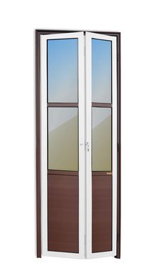 Porta Camaro e Vidro Alumnio Mix Corten 2 Folhas Esquerda 210x60x4,6cm L.25