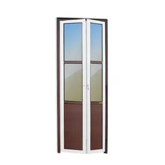 Porta Camarão e Vidro Alumínio Mix Corten 2 Folhas Esquerda 210x60x4,6cm L.25