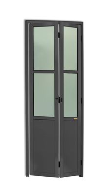 Porta Camaro e Vidro Alumnio Cinza 2 Folhas Esquerda 210x70x4,6cm L.25