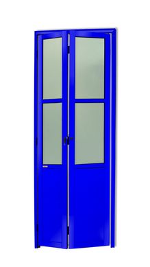 Porta Camaro e Vidro Alumnio Azul 2 Folhas Direita 210x70x4,6cm L.25