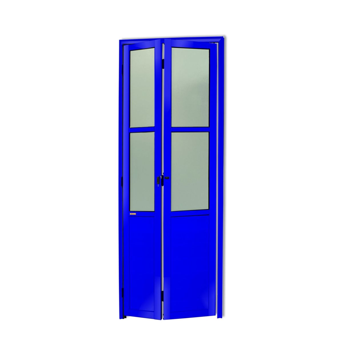 Porta Camarão e Vidro Alumínio Azul 2 Folhas Direita 210x70x4,6cm L.25, marca Brimak - Foto Principal