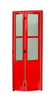 Porta Camarão e Vidro Alumínio Vermelho 2 Folhas Direita 210x70x4,6cm L.25