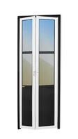 Porta Camarão e Vidro Alumínio Mix Preto 2 Folhas Direita 210x70x4,6cm L.25