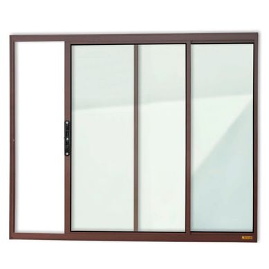 Janela de Correr Alumnio Corten 2 Folhas Esquerda 80x100x6,2cm Confort