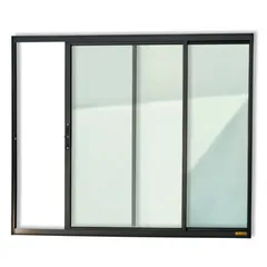Janela de Correr Alumínio Preto 2 Folhas Esquerda 80x100x6,2cm Confort