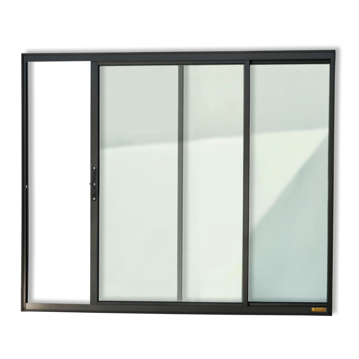 Janela de Correr Alumínio Preto 2 Folhas Esquerda 80x80x6,2cm Confort, marca Brimak - Foto Principal