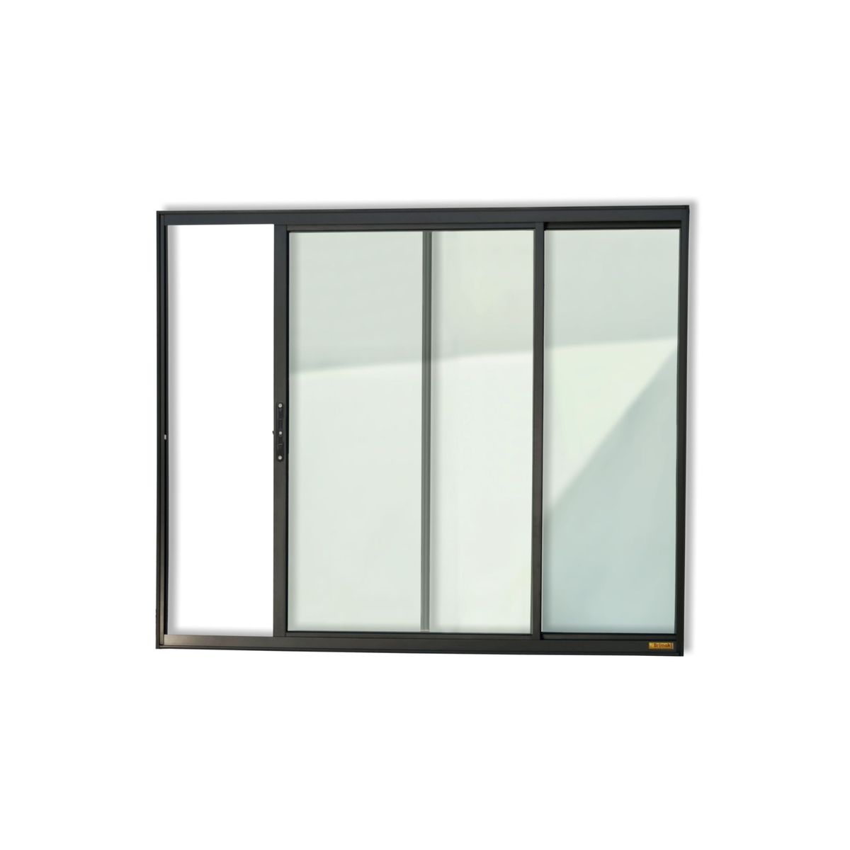 Janela de Correr Alumínio Preto 2 Folhas Esquerda 80x80x6,2cm Confort, marca Brimak - Foto Principal