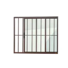 Janela de Correr Alumínio Corten 2 Folhas Com Grade Esquerda 100x80x8cm Confort