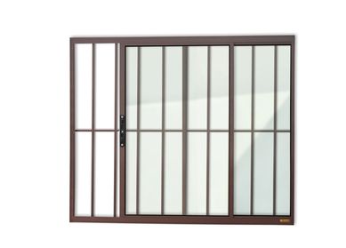 Janela de Correr Alumnio Corten 2 Folhas Com Grade Esquerda 120x120x8cm Confort