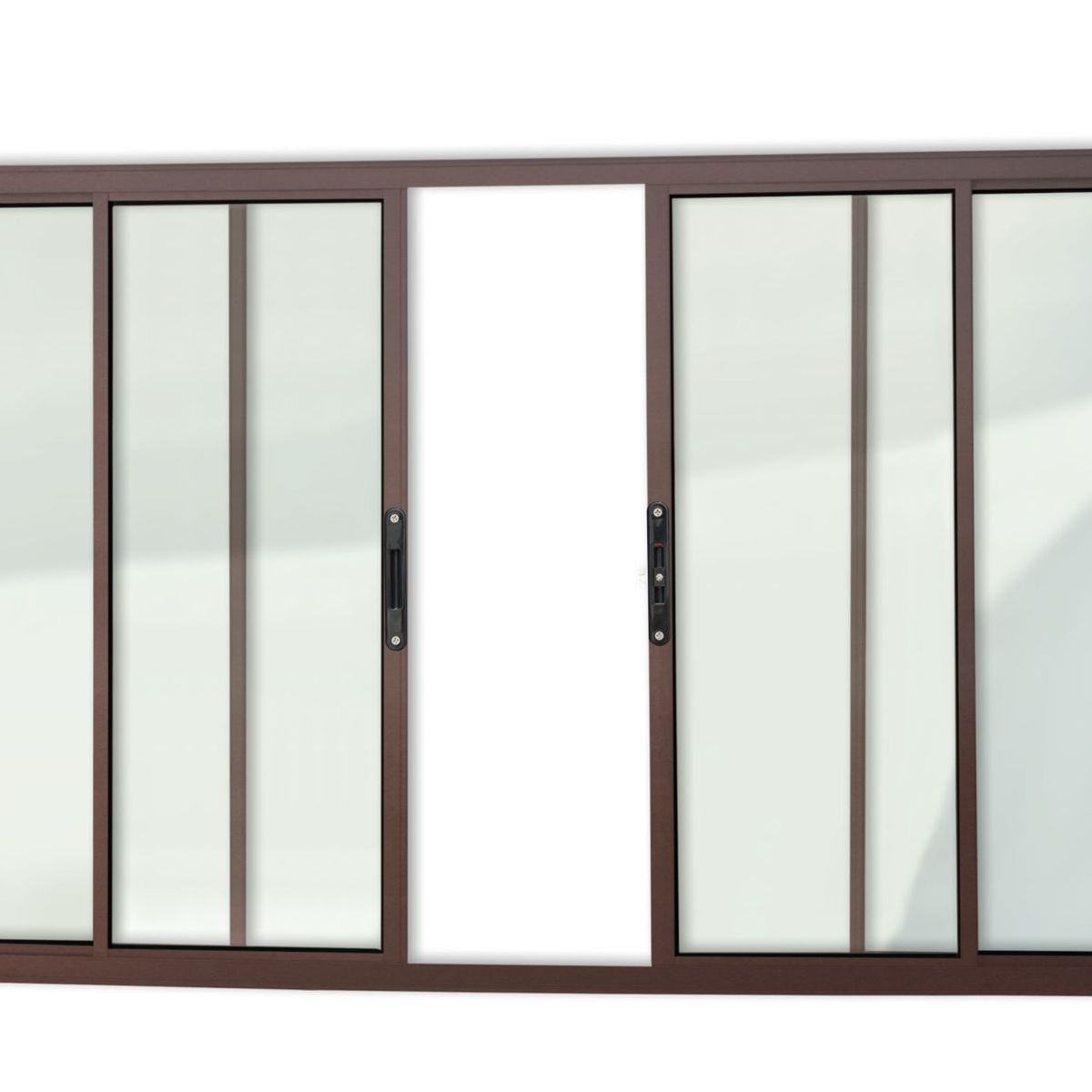 Brimak - Janela de Correr Alumínio Corten 4 Folhas Central 100x100x6,2cm Confort