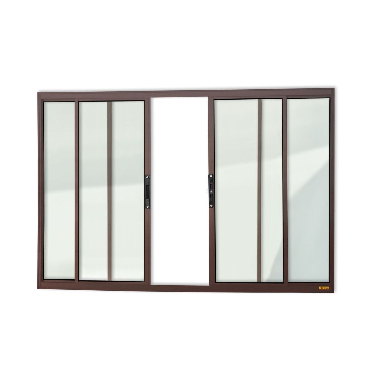 Brimak - Janela de Correr Alumínio Corten 4 Folhas Central 100x100x6,2cm Confort