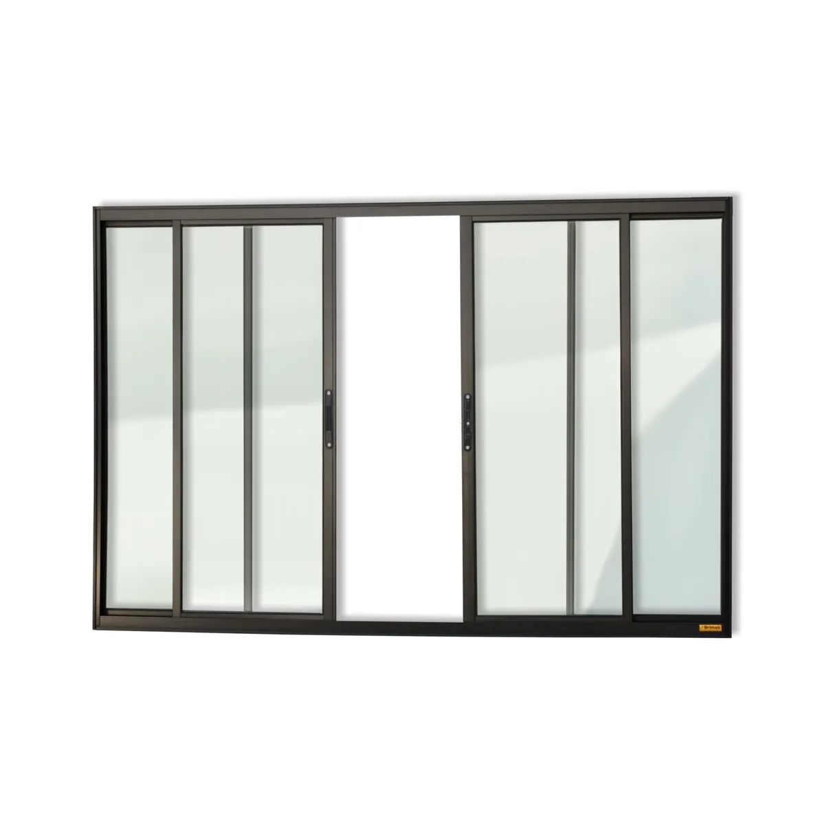 Janela de Correr Alumínio Preto 4 Folhas Central 100x100x6,2cm Confort, marca Brimak - Foto Principal