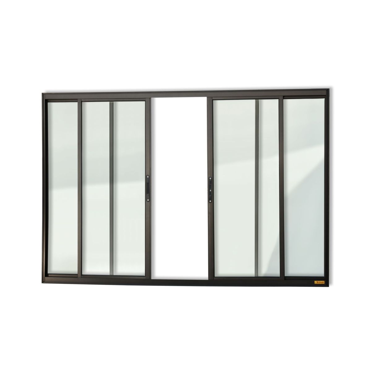Janela de Correr Alumínio Preto 4 Folhas Central 120x150x6,2cm Confort, marca Brimak - Foto Principal
