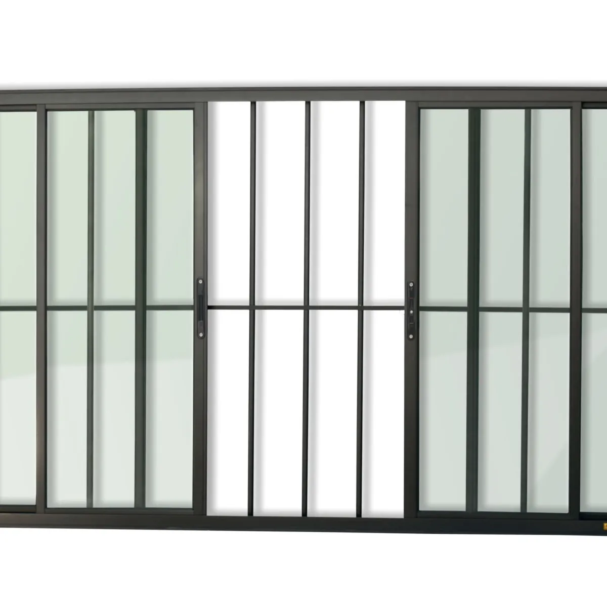 Janela de Correr Alumínio Preto 4 Folhas Com Grade Central 120x150x8cm Confort, marca Brimak - Foto Principal
