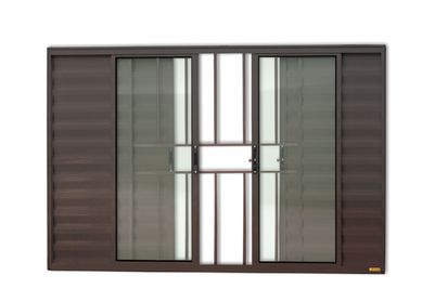 Janela Veneziana Alumnio Corten 6 Folhas Com Grade Central 100x100x8cm Confort