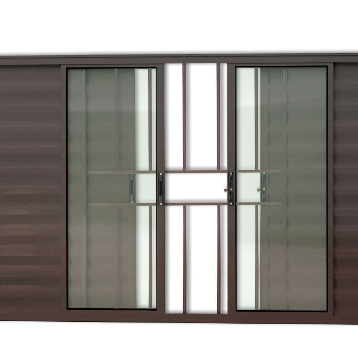 Janela Veneziana Alumínio Corten 6 Folhas Com Grade Central 100x100x8cm Confort, marca Brimak - Foto Principal