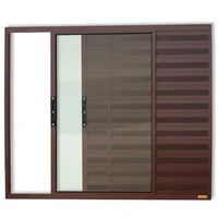 Janela Veneziana Alumínio Corten 3 Folhas Esquerda 100x80x8cm Confort
