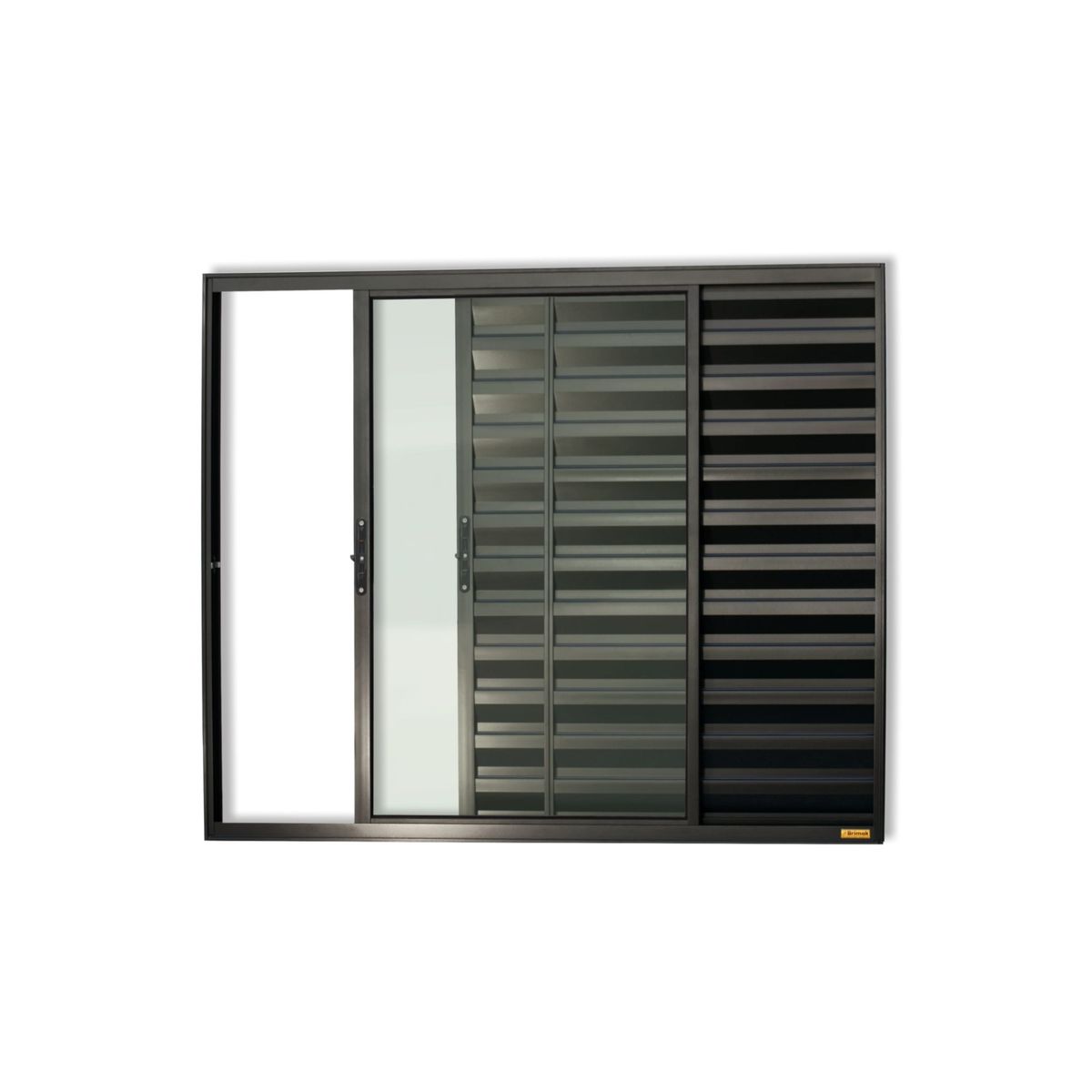 Janela Veneziana Alumínio Preto 3 Folhas Esquerda 100x80x8cm Confort, marca Brimak - Foto Principal