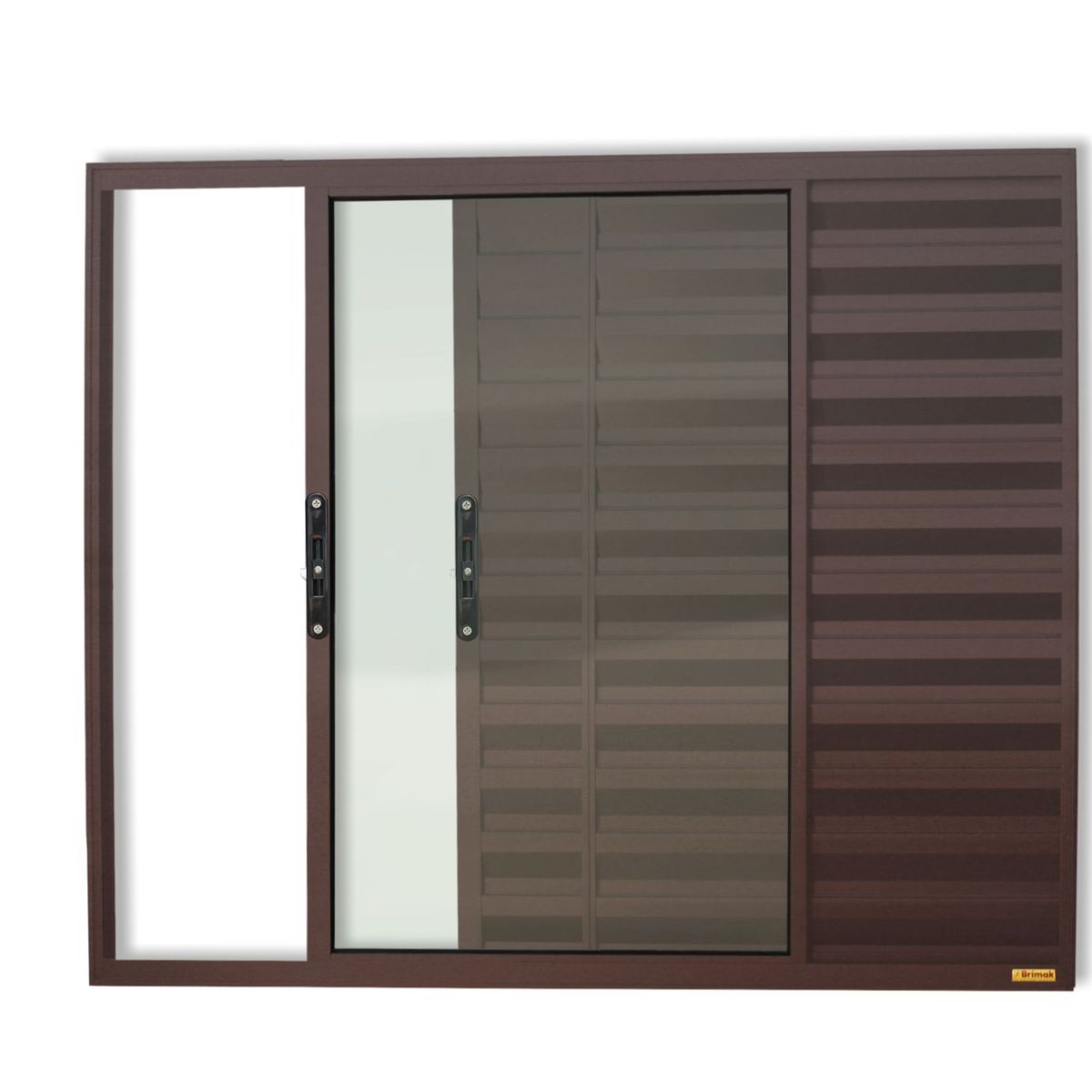 Janela Veneziana Alumínio Corten 3 Folhas Esquerda 80x100x8cm Confort, marca Brimak - Foto 2