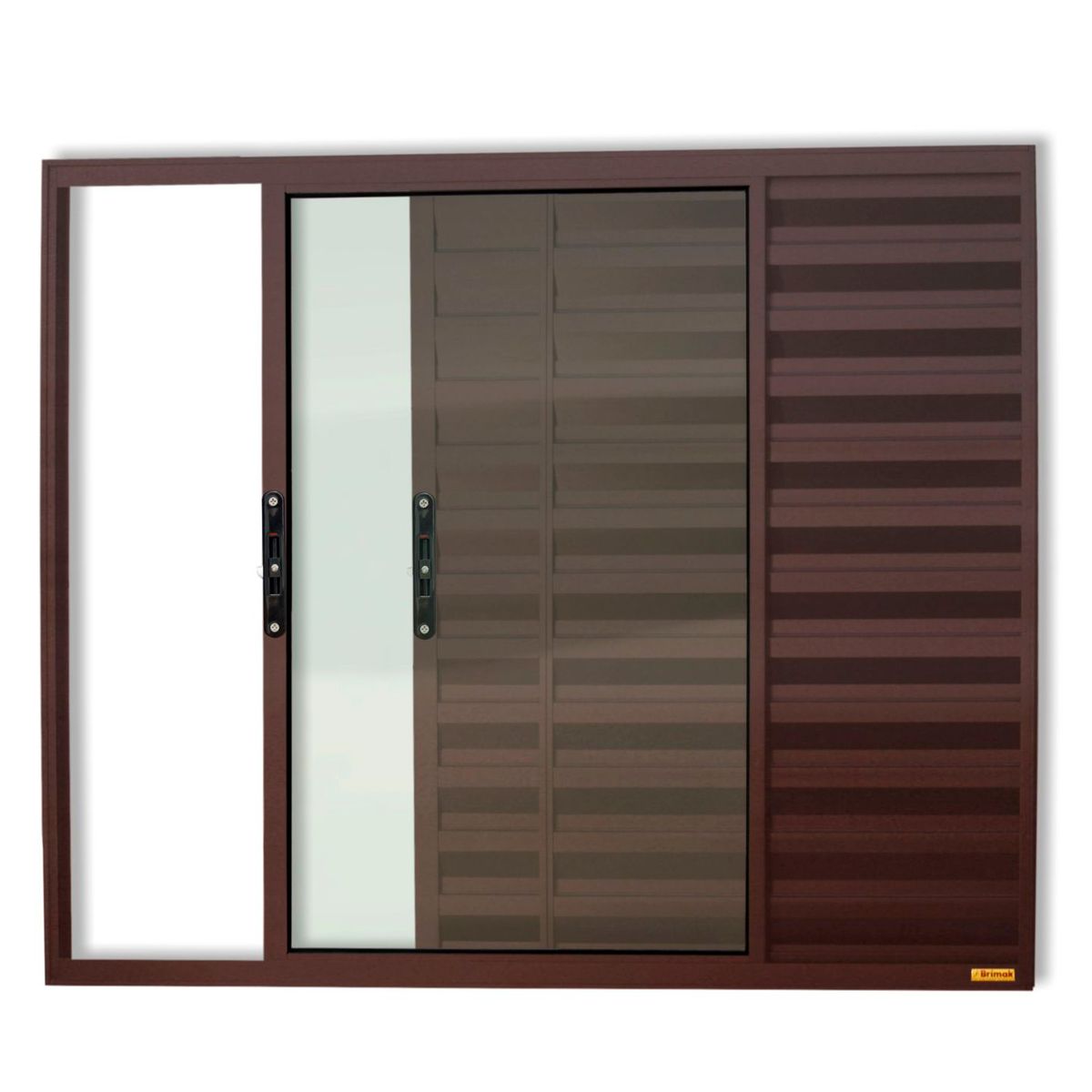 Janela Veneziana Alumínio Corten 3 Folhas Esquerda 80x100x8cm Confort, marca Brimak - Foto Principal