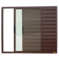 Janela Veneziana Alumínio Corten 3 Folhas Esquerda 80x80x8cm Confort