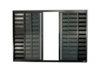 Janela Veneziana Alumínio Preto 6 Folhas Central 100x100x8cm Confort