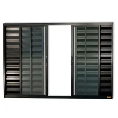 Janela Veneziana Alumínio Preto 6 Folhas Central 100x100x8cm Confort