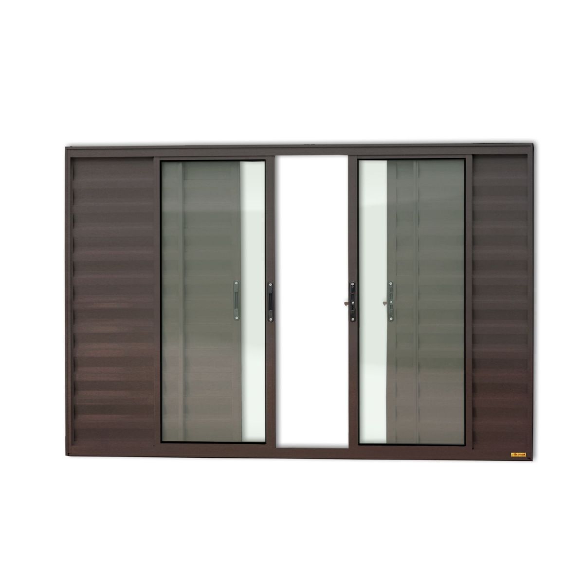 Janela Veneziana Alumínio Corten 6 Folhas Central 120x150x8cm Confort, marca Brimak - Foto Principal
