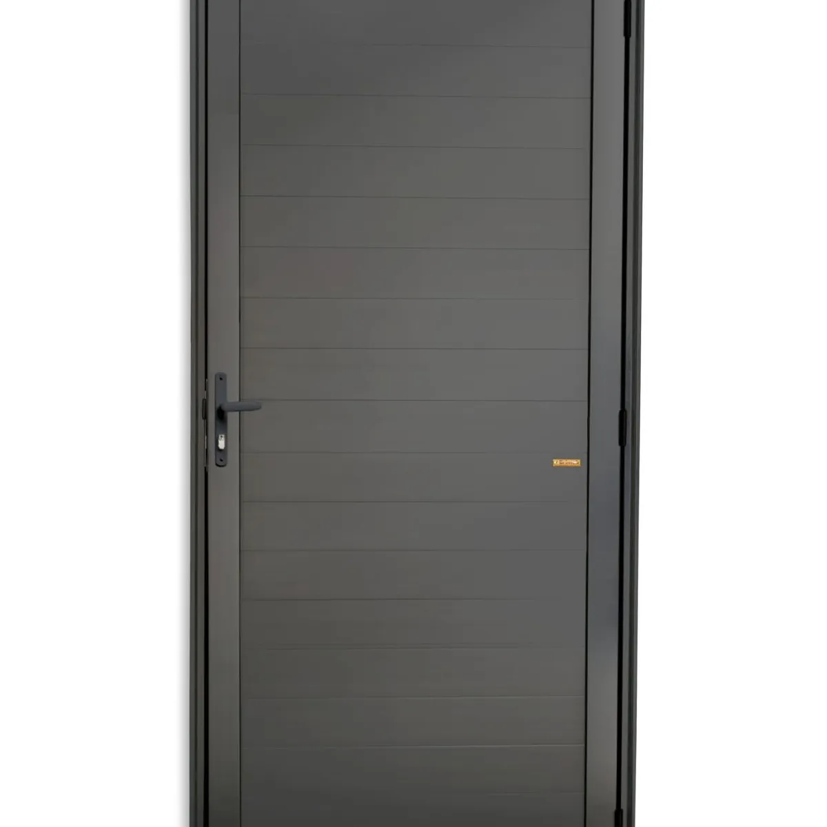 Porta Lambri Fechadura Alumínio Cinza Esquerda 210x70x4,6cm Super 25, marca Brimak - Foto Principal