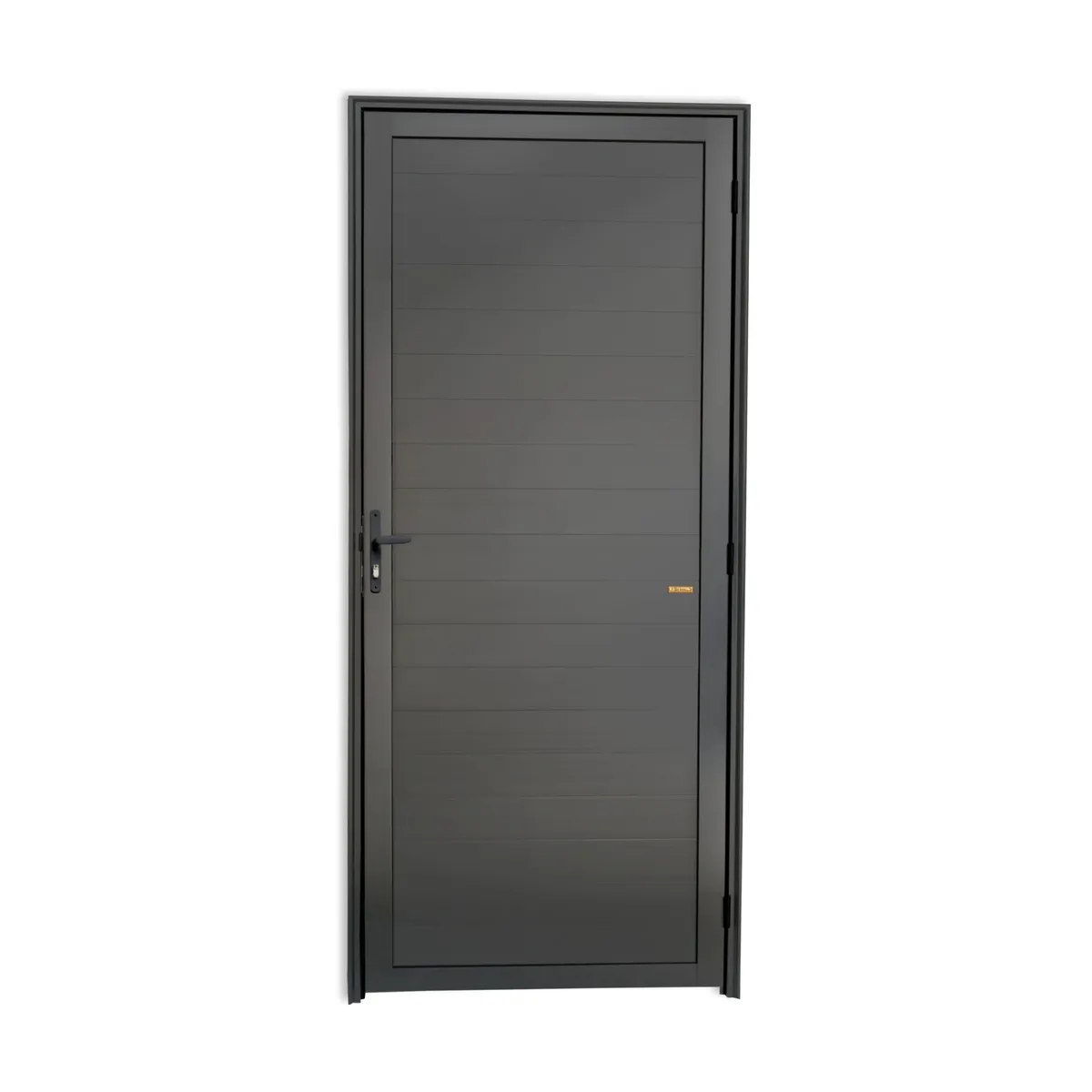 Porta Lambri Fechadura Alumínio Cinza Esquerda 210x70x4,6cm Super 25, marca Brimak - Foto Principal