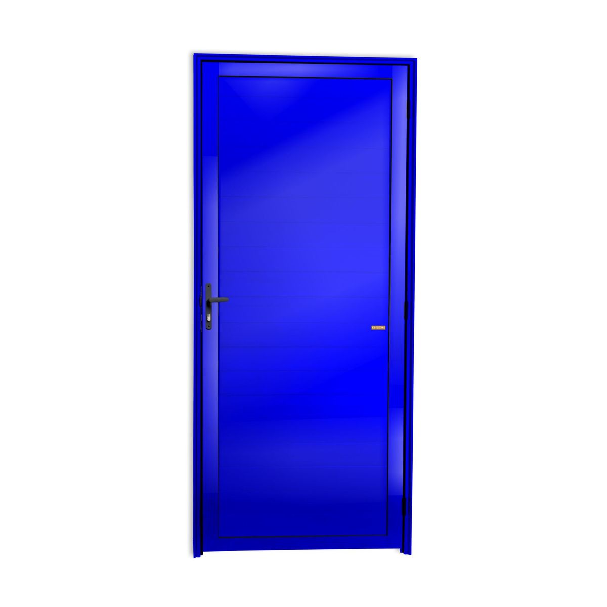 Porta Lambri Fechadura Alumínio Azul Esquerda 210x70x4,6cm Super 25, marca Brimak - Foto Principal