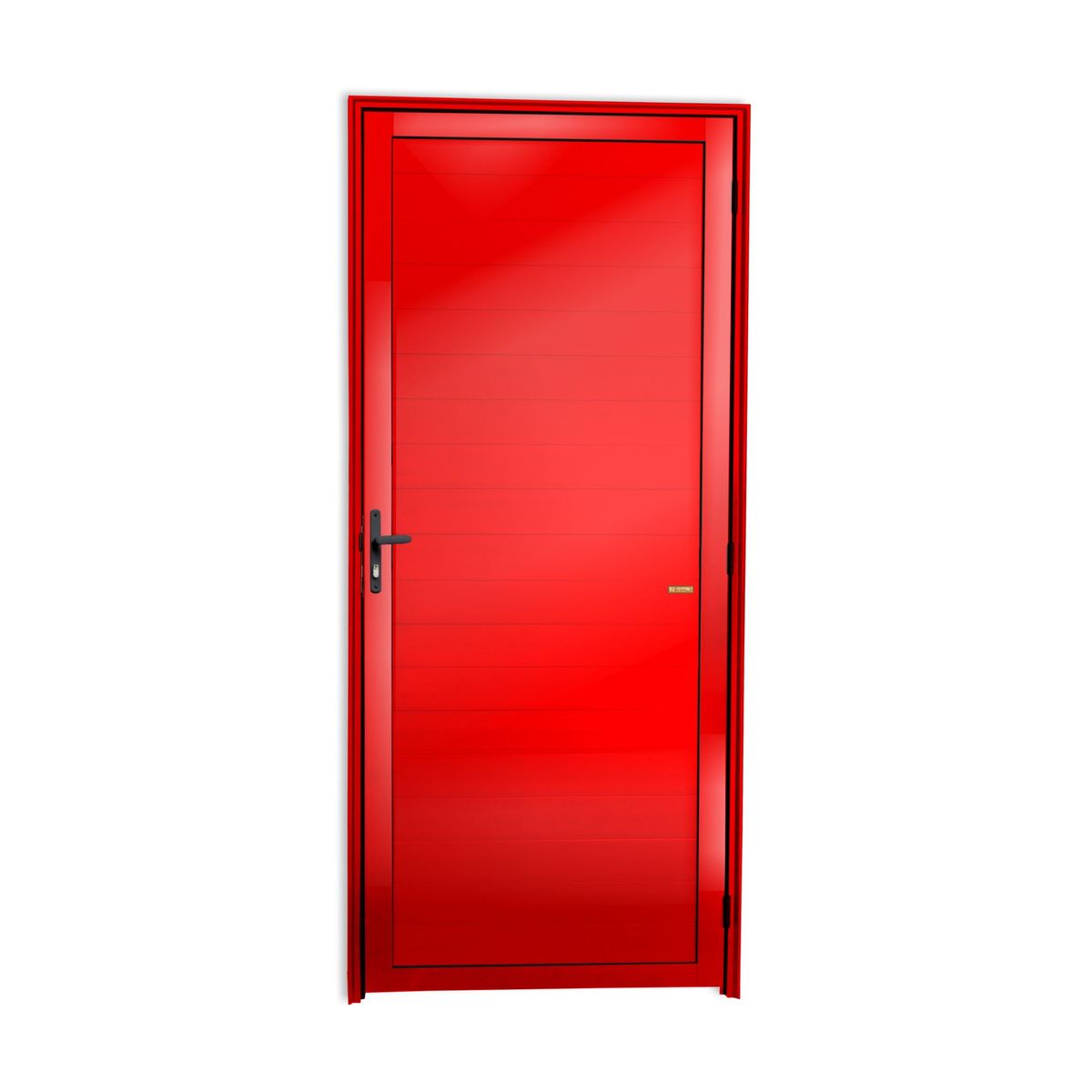 Porta Lambri Fechadura Alumínio Vermelho Esquerda 210x70x4,6cm Super 25, marca Brimak - Foto Principal